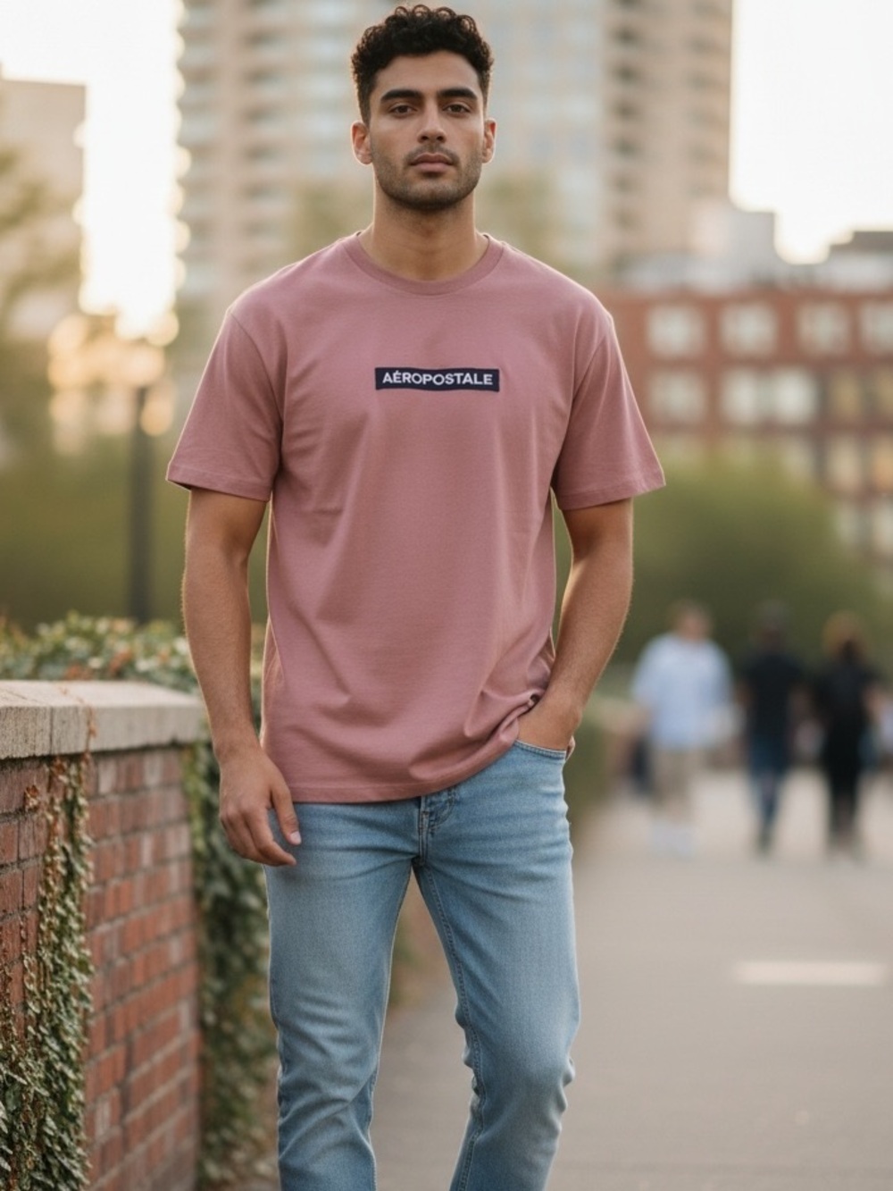 Aéropostale Pink Logo Graphic T-Shirt Men’s Small Casual Tee